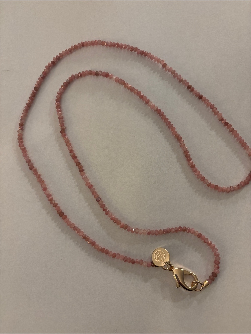 Jane Win Pink Faceted Pink Tourmaline Double-Wrap Necklace with Gold Clasp - Picture 2 of 2